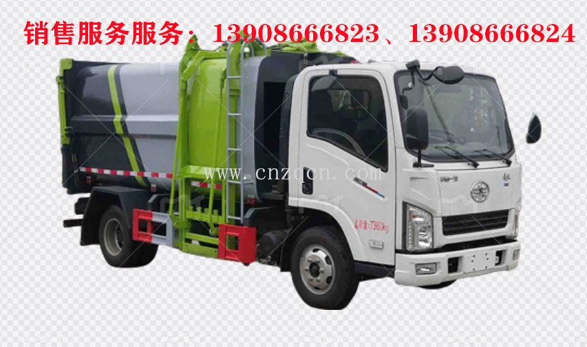 解放虎v側裝掛桶垃圾車